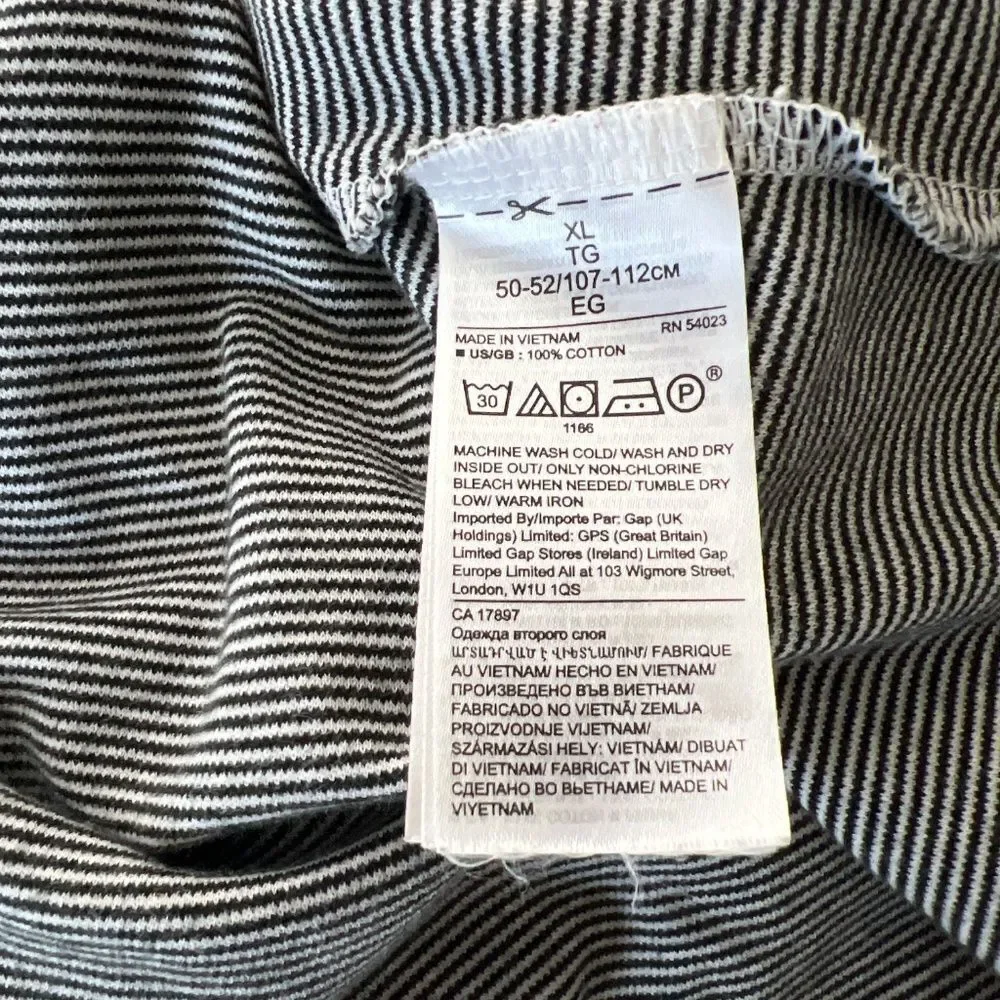 Banana Republic Black and White Striped Polo Shirt size XL